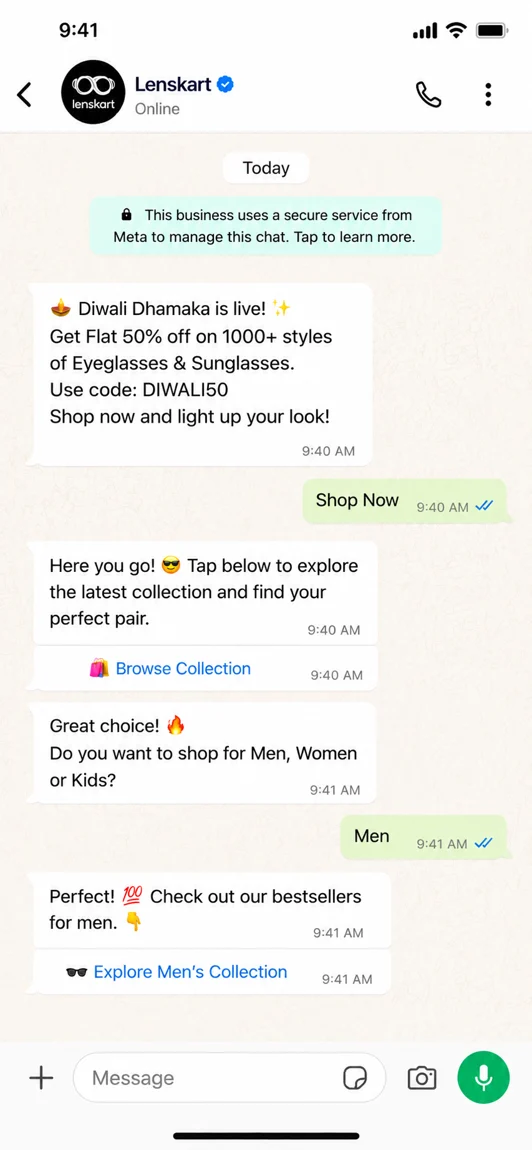 Real WhatsApp broadcast campaign on Intuty